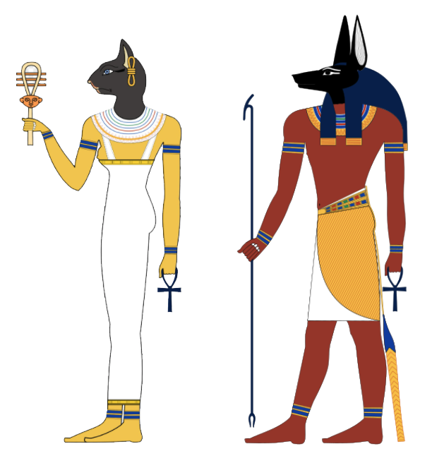 Agyptische Gottheiten: Bastet und Anubis